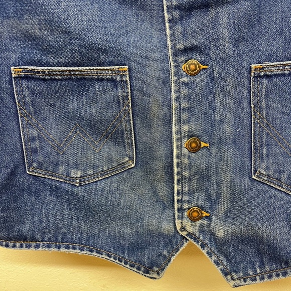 Wrangler Vintage 70s Sherpa Lined Denim Vest Size L - Picture 4 of 9